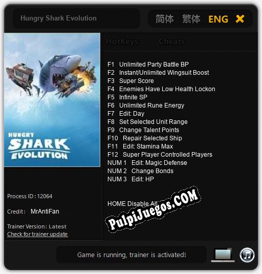 Hungry Shark Evolution: Trainer +15 [v1.7]