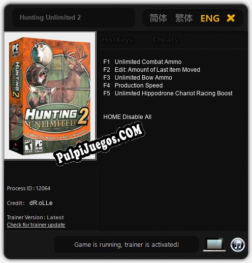 Hunting Unlimited 2: Trainer +5 [v1.4]