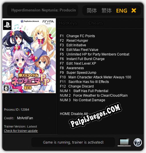 Entrenador liberado a Hyperdimension Neptunia: Producing Perfection [v1.0.7]