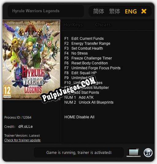 Entrenador liberado a Hyrule Warriors Legends [v1.0.6]