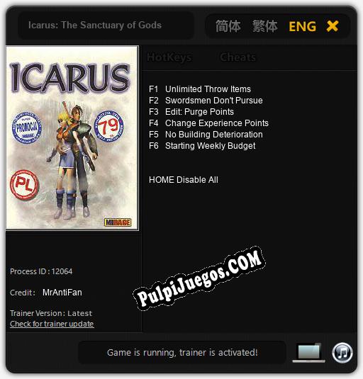 Icarus: The Sanctuary of Gods: Trainer +6 [v1.7]