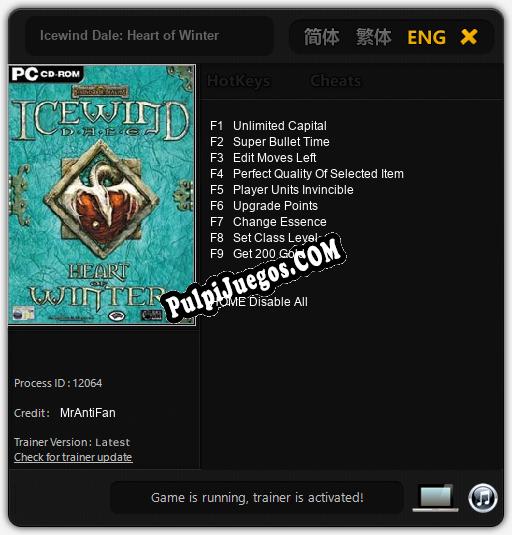 Icewind Dale: Heart of Winter: Cheats, Trainer +9 [MrAntiFan]