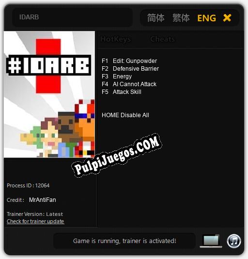 IDARB: Cheats, Trainer +5 [MrAntiFan]