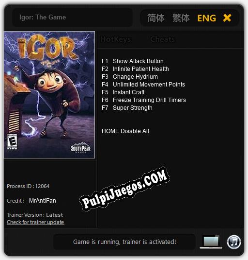 Entrenador liberado a Igor: The Game [v1.0.2]