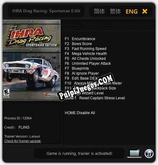 Entrenador liberado a IHRA Drag Racing: Sportsman Edition [v1.0.8]