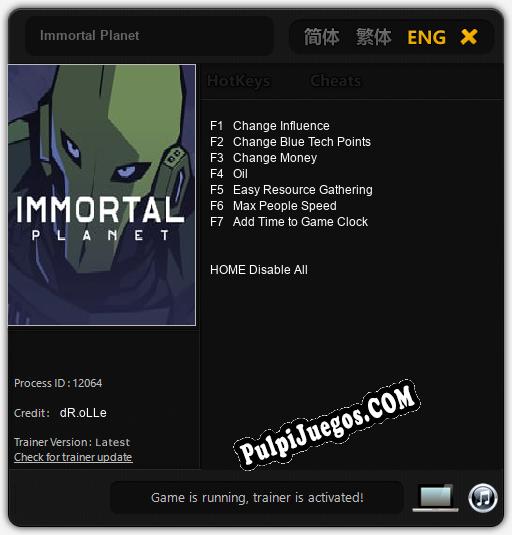 Immortal Planet: Treinador (V1.0.38)