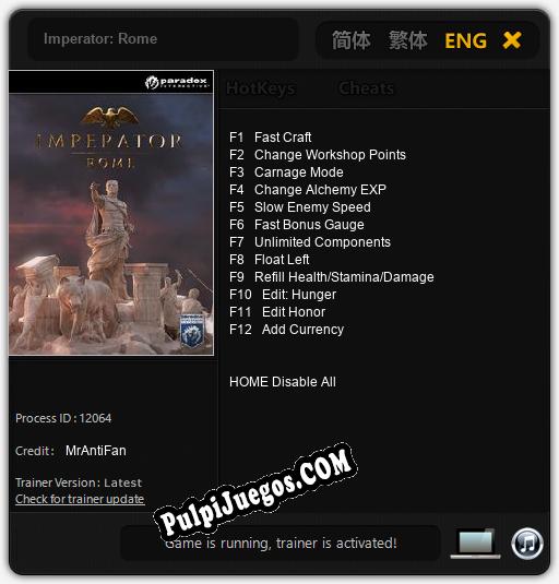 Imperator: Rome: Cheats, Trainer +12 [MrAntiFan]