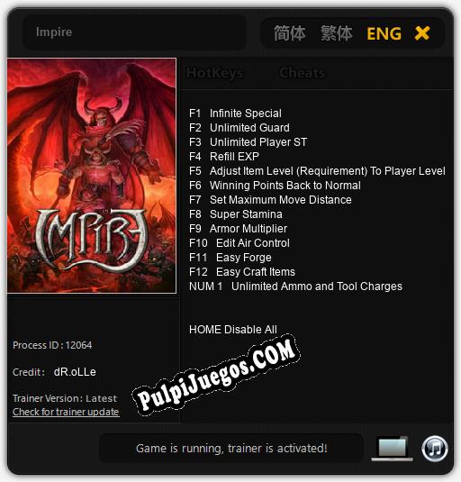 Impire: Treinador (V1.0.65)