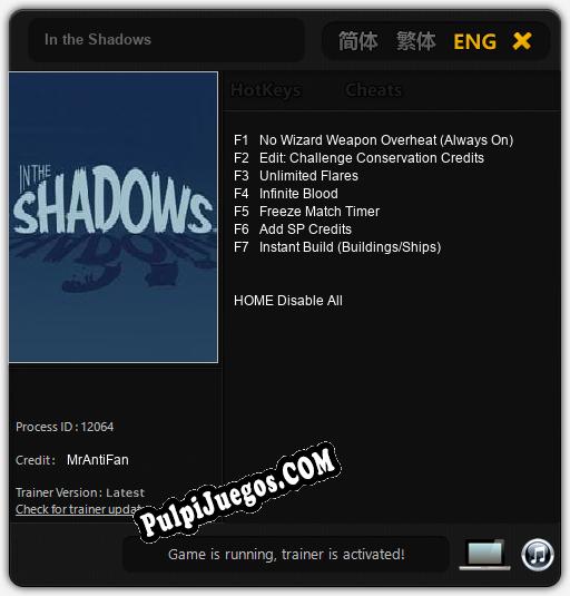 Entrenador liberado a In the Shadows [v1.0.1]