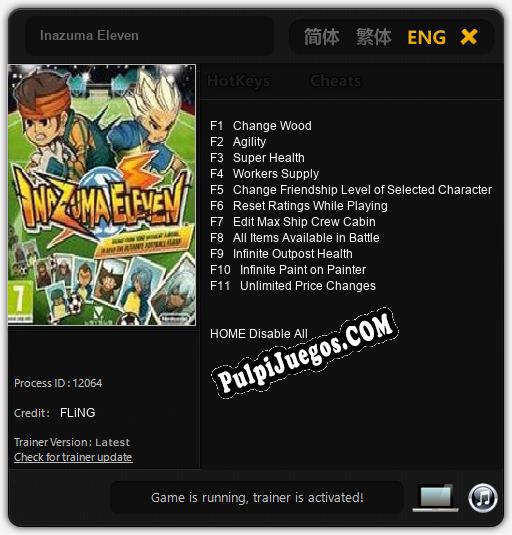 Inazuma Eleven: Trainer +11 [v1.3]