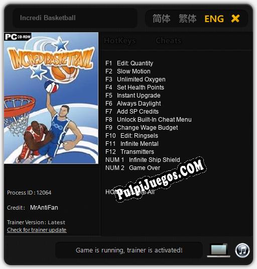 Incredi Basketball: Trainer +14 [v1.8]