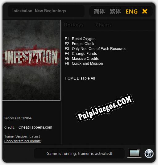 Infestation: New Beginnings: Cheats, Trainer +6 [CheatHappens.com]