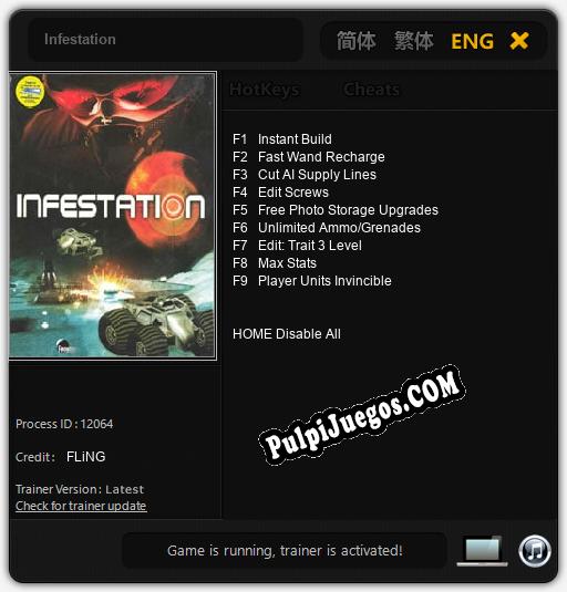 Infestation: Cheats, Trainer +9 [FLiNG]