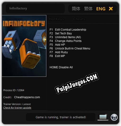 Infinifactory: Trainer +8 [v1.5]