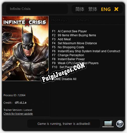 Infinite Crisis: Cheats, Trainer +10 [dR.oLLe]