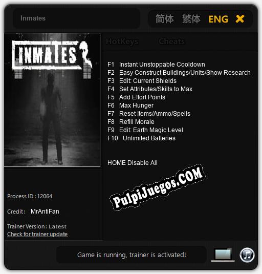 Inmates: Trainer +10 [v1.3]