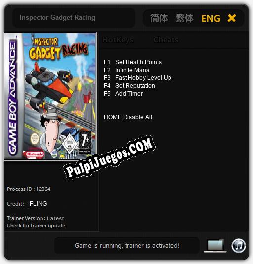 Inspector Gadget Racing: Trainer +5 [v1.7]