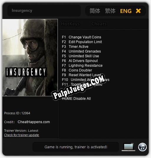 Insurgency: Trainer +11 [v1.7]