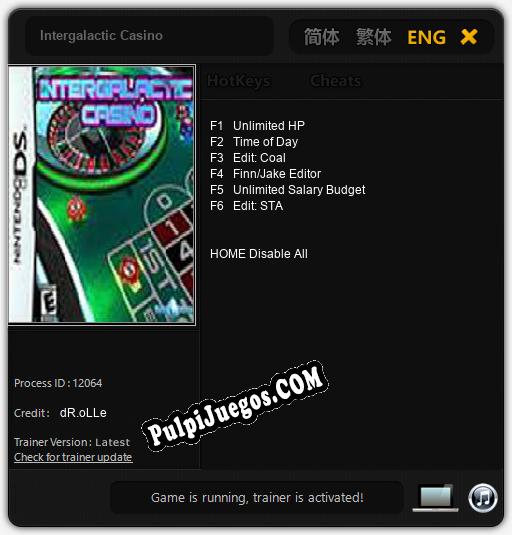 Entrenador liberado a Intergalactic Casino [v1.0.7]