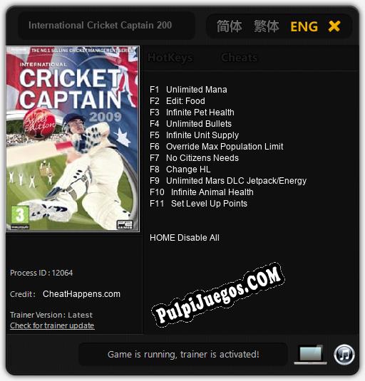 Entrenador liberado a International Cricket Captain 2009 [v1.0.6]