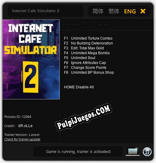 Internet Cafe Simulator 2: Cheats, Trainer +8 [dR.oLLe]