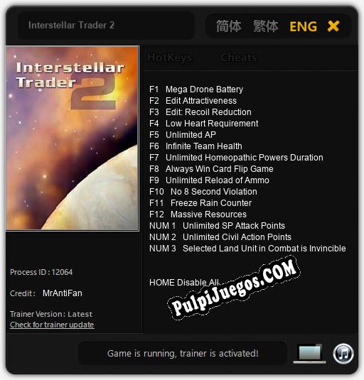 Interstellar Trader 2: Treinador (V1.0.76)