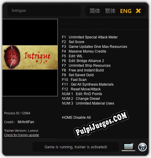 Entrenador liberado a Intrigue [v1.0.2]