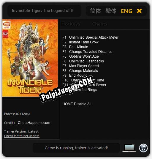 Invincible Tiger: The Legend of Han Tao: Treinador (V1.0.27)