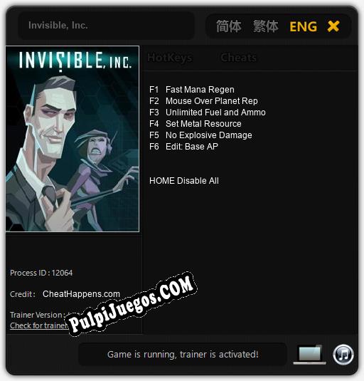 Invisible, Inc.: Cheats, Trainer +6 [CheatHappens.com]