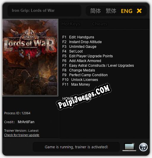 Iron Grip: Lords of War: Cheats, Trainer +11 [MrAntiFan]