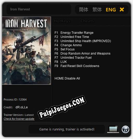 Iron Harvest: Treinador (V1.0.50)