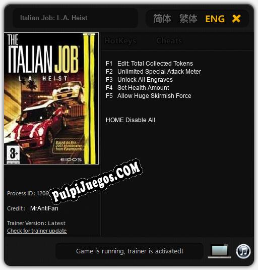 Italian Job: L.A. Heist: Cheats, Trainer +5 [MrAntiFan]