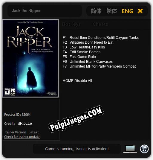 Entrenador liberado a Jack the Ripper [v1.0.1]