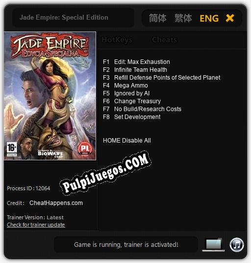 Entrenador liberado a Jade Empire: Special Edition [v1.0.3]