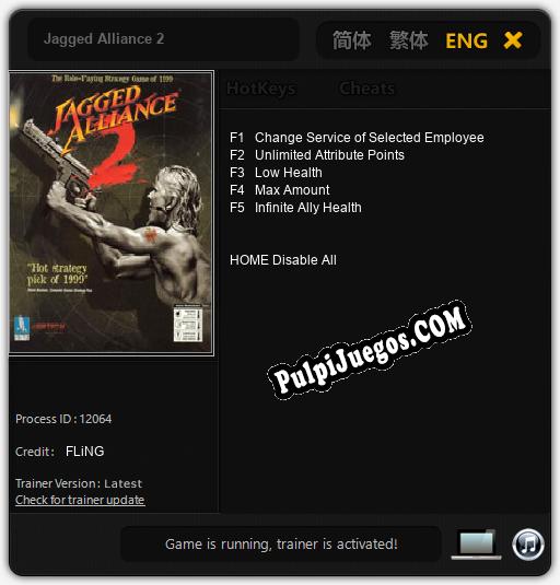 Entrenador liberado a Jagged Alliance 2 [v1.0.1]