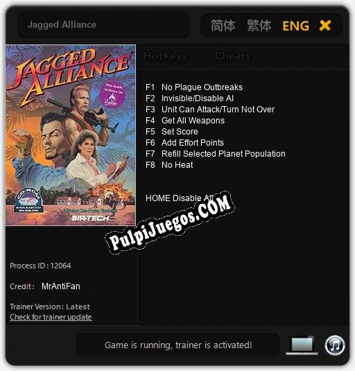 Jagged Alliance: Cheats, Trainer +8 [MrAntiFan]