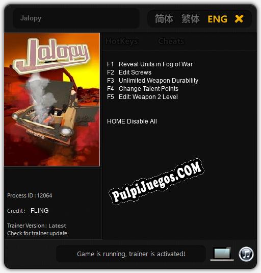 Entrenador liberado a Jalopy [v1.0.6]