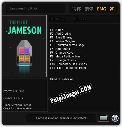 Entrenador liberado a Jameson The Pilot [v1.0.4]