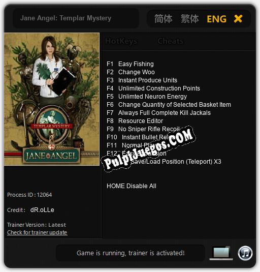 Jane Angel: Templar Mystery: Cheats, Trainer +13 [dR.oLLe]