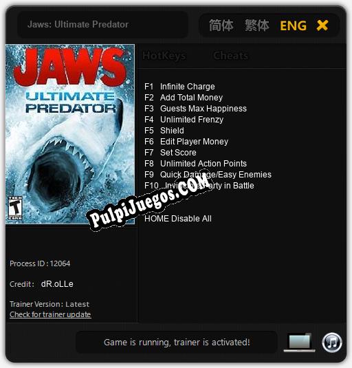 Entrenador liberado a Jaws: Ultimate Predator [v1.0.5]