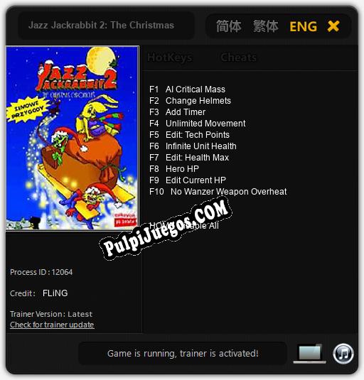 Entrenador liberado a Jazz Jackrabbit 2: The Christmas Chronicles [v1.0.3]