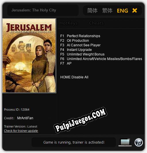 Entrenador liberado a Jerusalem: The Holy City [v1.0.1]