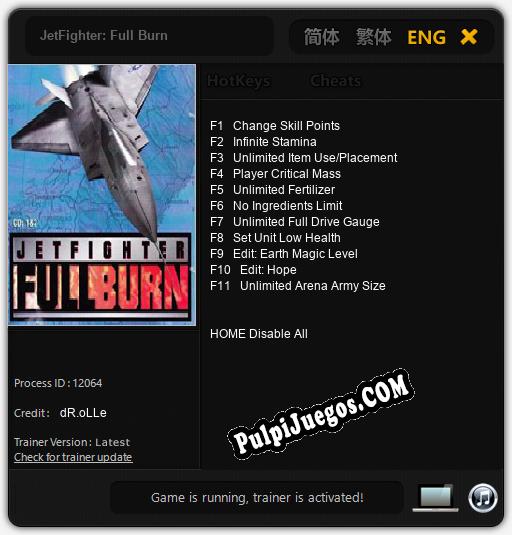 JetFighter: Full Burn: Cheats, Trainer +11 [dR.oLLe]