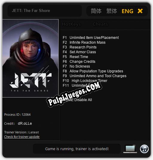 Entrenador liberado a JETT: The Far Shore [v1.0.3]