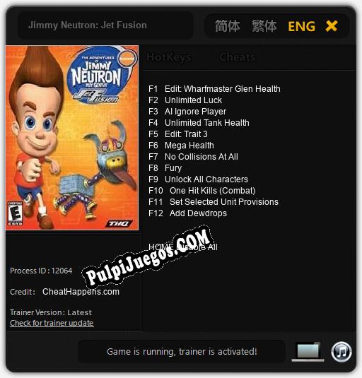 Jimmy Neutron: Jet Fusion: Treinador (V1.0.32)