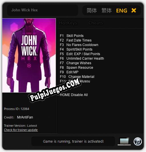 John Wick Hex: Cheats, Trainer +11 [MrAntiFan]