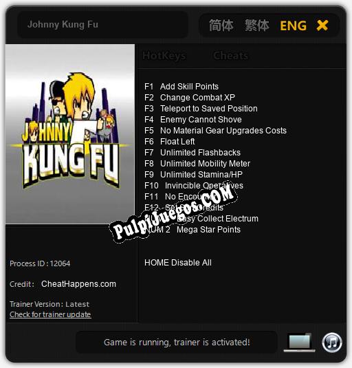 Johnny Kung Fu: Cheats, Trainer +14 [CheatHappens.com]