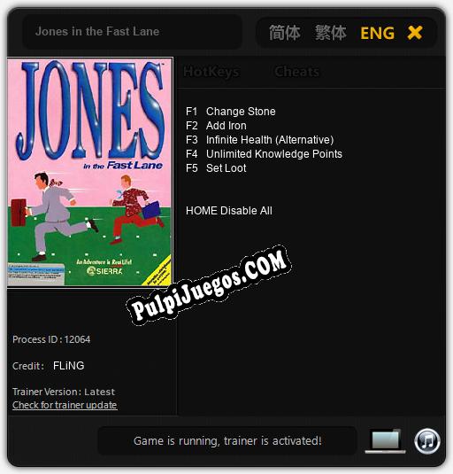 Jones in the Fast Lane: Trainer +5 [v1.3]