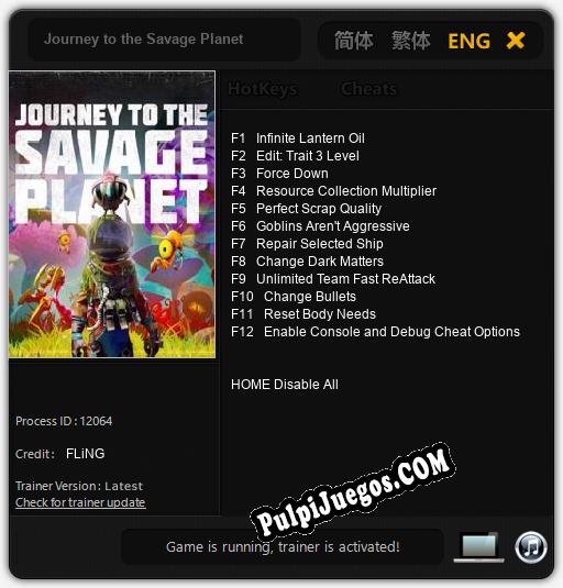 Journey to the Savage Planet: Cheats, Trainer +12 [FLiNG]