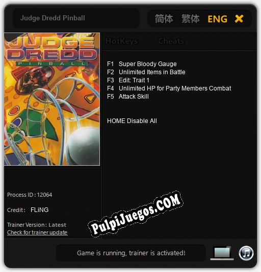 Entrenador liberado a Judge Dredd Pinball [v1.0.6]